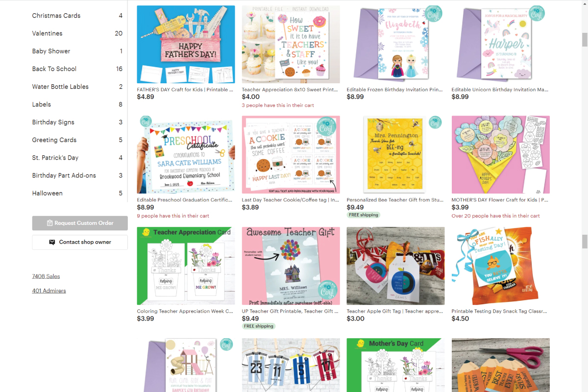 etsy digital content seller